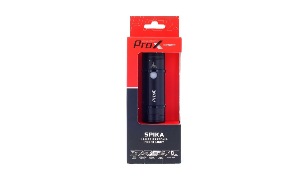 Lampa przód Prox Spika USB 1100Lumenów 5000mAh