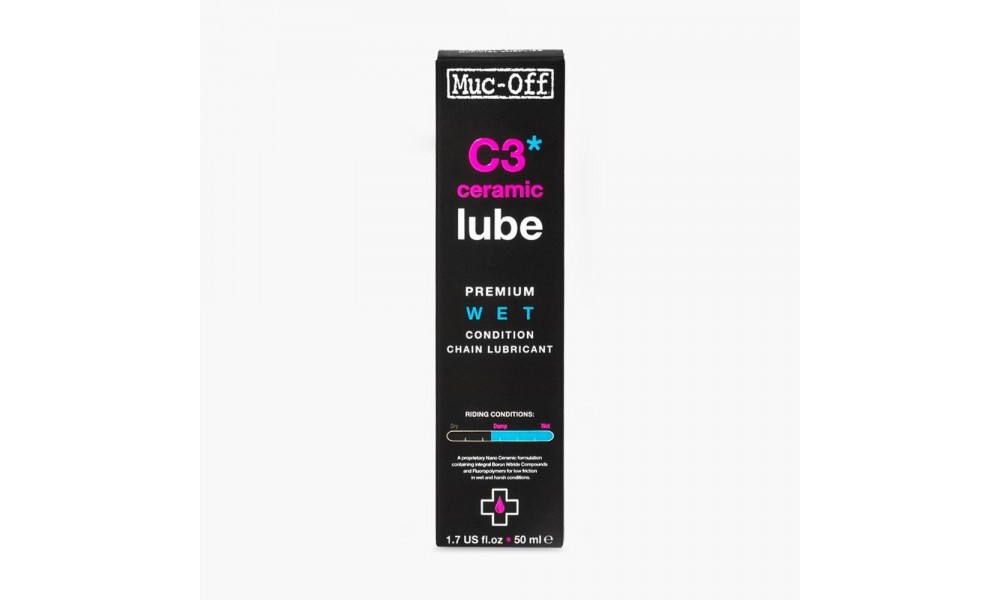 Olej Muc-Off C3 wet ceramic lube do łańcucha 120ml-warunki mokre