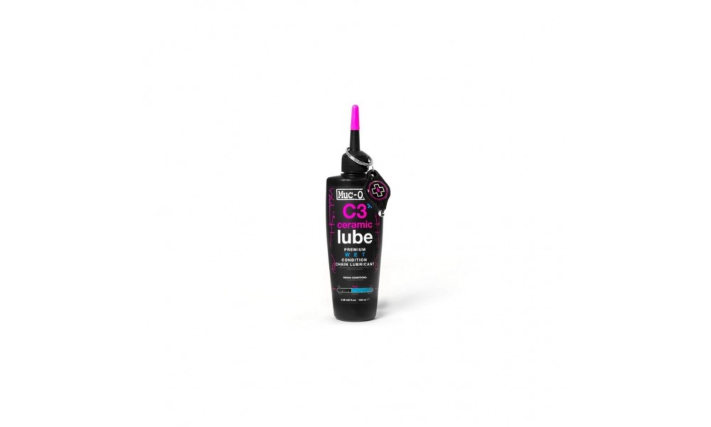 Olej Muc-Off C3 wet ceramic lube do łańcucha 120ml-warunki mokre