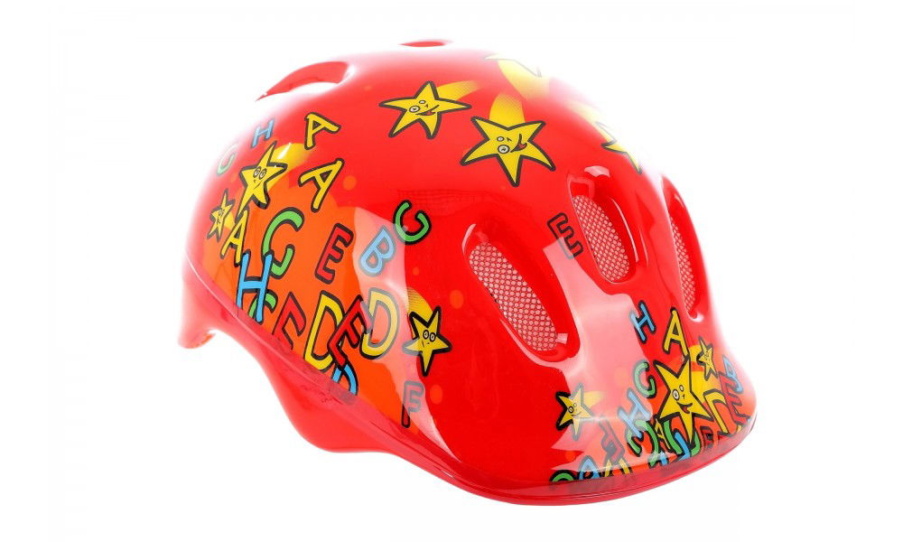 Kask rowerowy dziecięcy FCB-6 literki kolor czerwony, rozmiar M