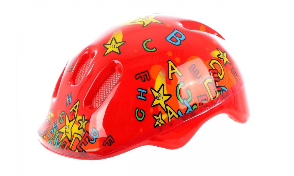 Kask rowerowy dziecięcy FCB-6 literki kolor czerwony, rozmiar M