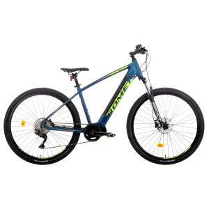 Rower górski elektryczny Romet E-Rambler E9.0 Bafang New Energy 504Wh granatowo-limonkowy