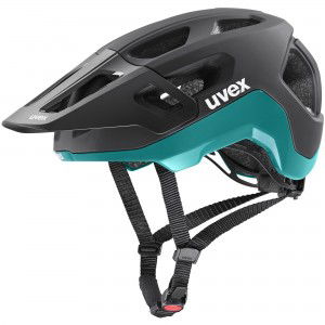 Kask rowerowy Uvex React - czarno-turkusowy 1