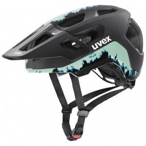 Kask rowerowy Uvex React - czarno-zielony 1