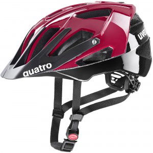 Kask rowerowy Uvex Quatro - czerwono-czarny 1