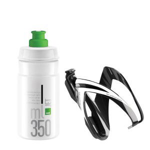 Zestaw koszyk bidonu Elite CEO + bidon Jet 350ml - przezroczysto-zielony 1