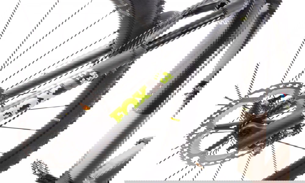 Rower górski elektryczny Haibike LYKE CF 11 - szaro-piaskowo-limonkowy