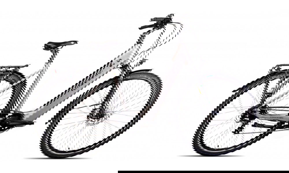Rower miejski elektryczny Unibike Optima 2024 - grafitowy