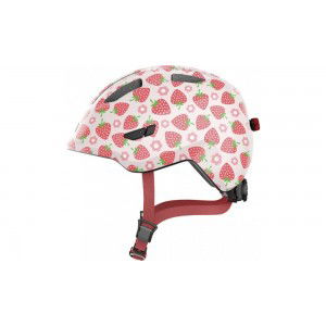 Kask rowerowy Abus Smiley 3.0 LED - różowy wzór