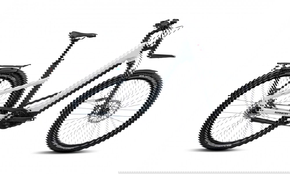 Rower trekkingowy elektryczny Winora Yakun R5 Pro Low - srebrny