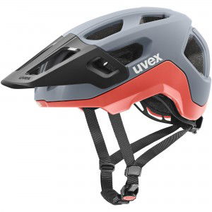Kask rowerowy Uvex React  - szaro-pomarańczowy 1